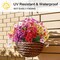 24 Bundles Artificial Flowers for Outdoor,No Fade Fake Plastic Flowers Faux Plants